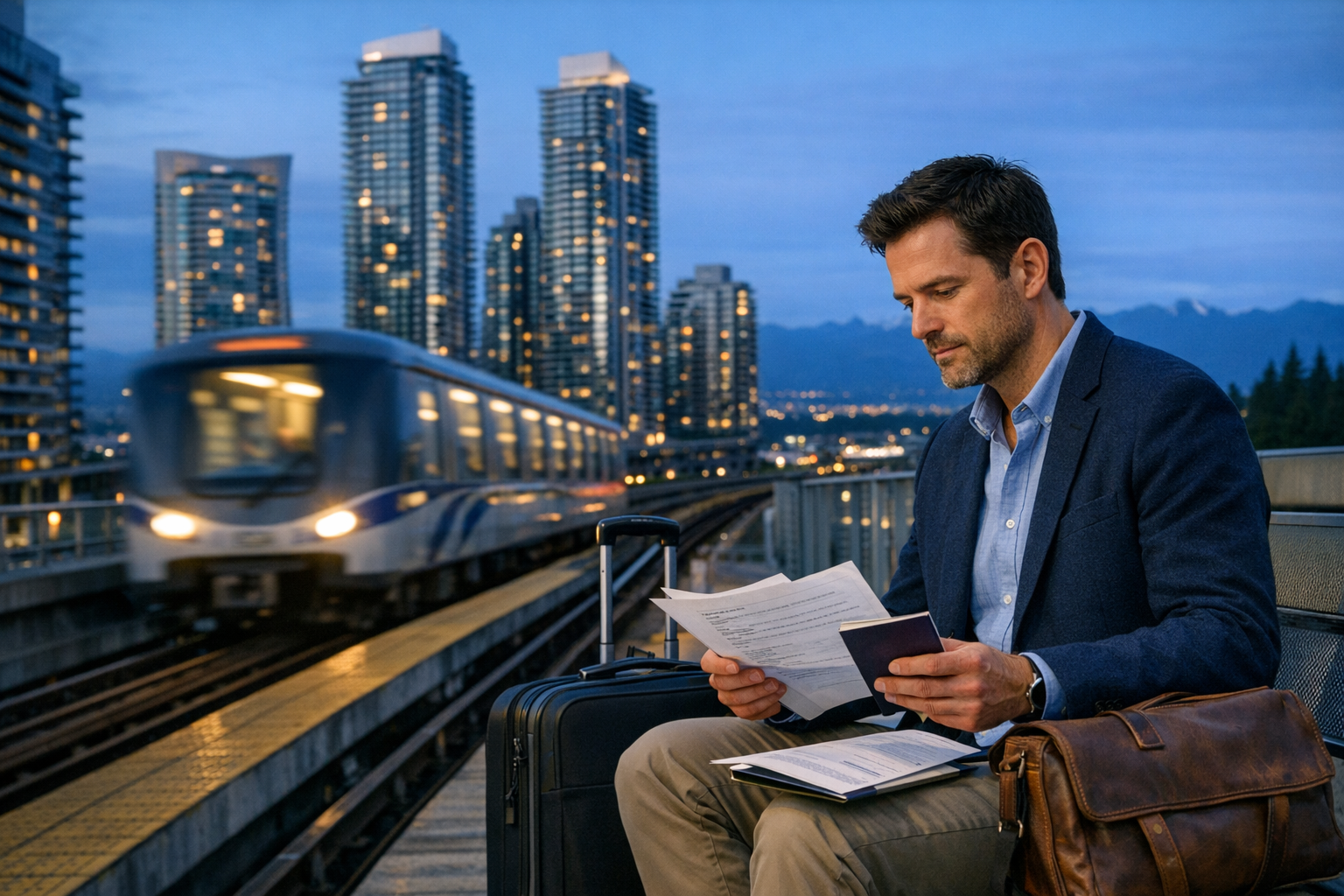 Burnaby BC skilled worker reviewing Europe relocation documents