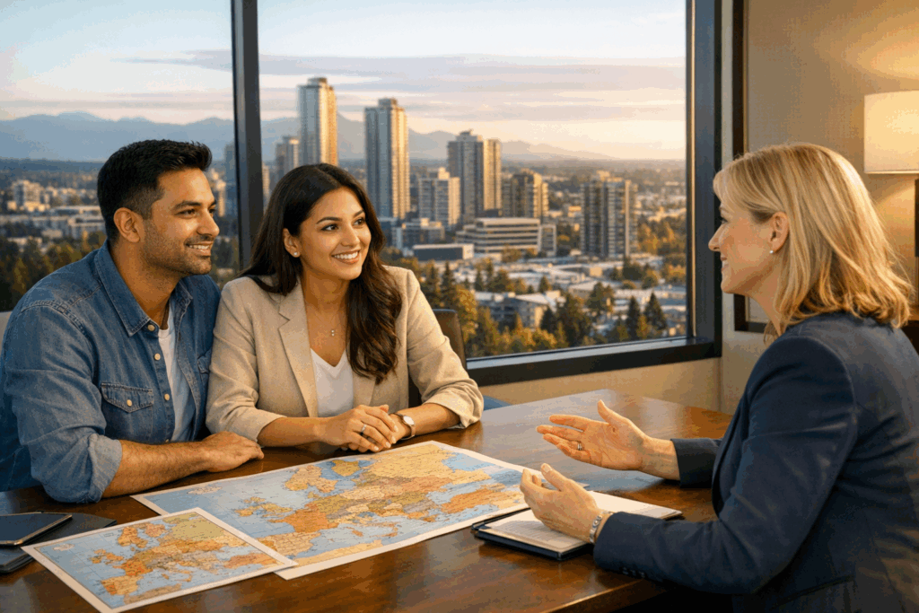 Surrey BC Canada to Europe work pathway consultation image